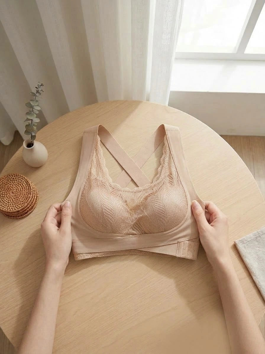 Women’s Lace Support Bra – Criss-Cross Back | Skin