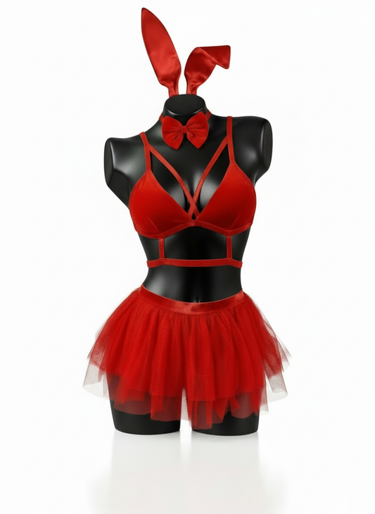 Red Bunny Lingerie Set - Nightwear