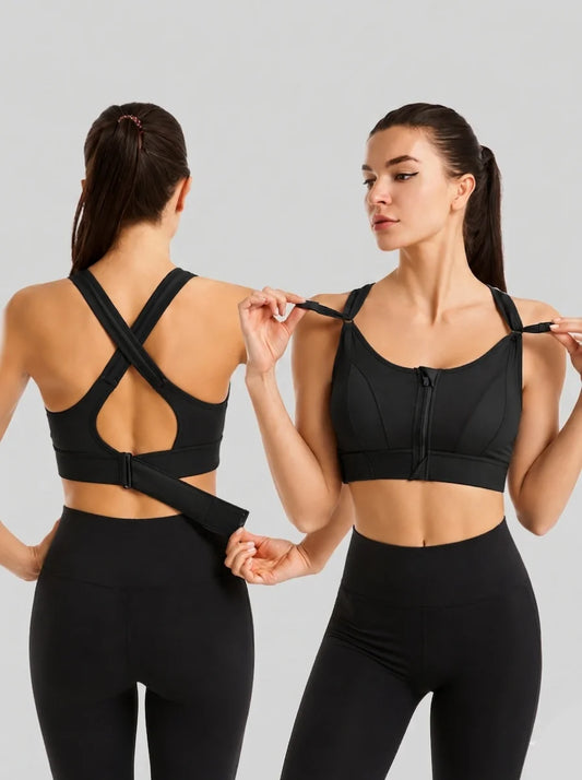 Front Zip High-Support Casual Sports & Gym Bra