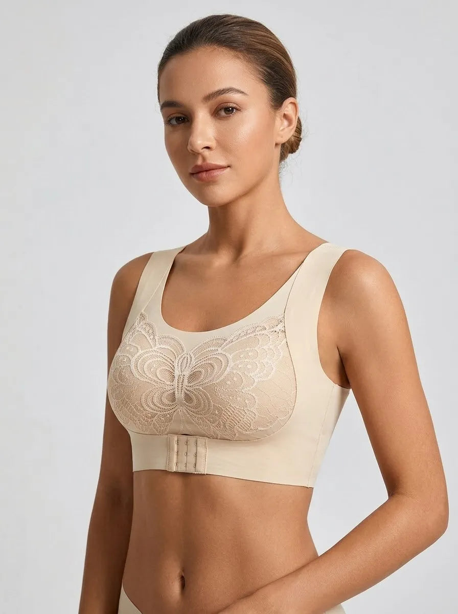 Women's Front Closure Lace Support Bra | Skin