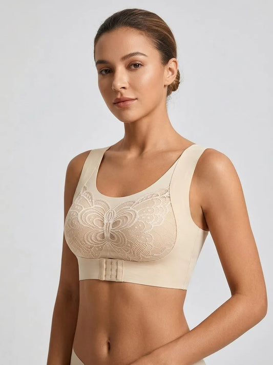 Women's Front Closure Lace Support Bra | Skin