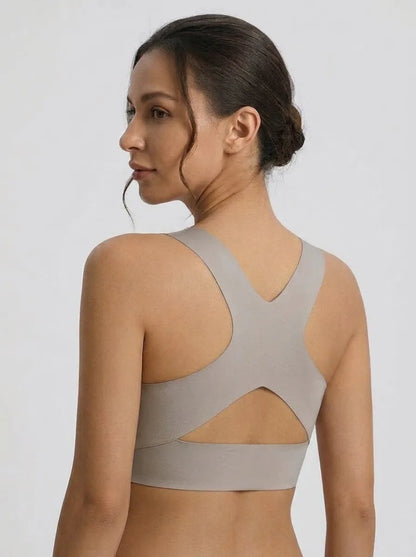 Women's Front Closure Lace Support Bra | Grey