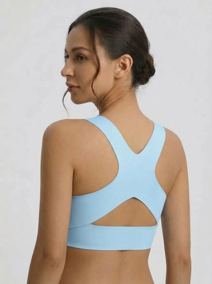 Women's Front Closure Lace Support Bra | Sky