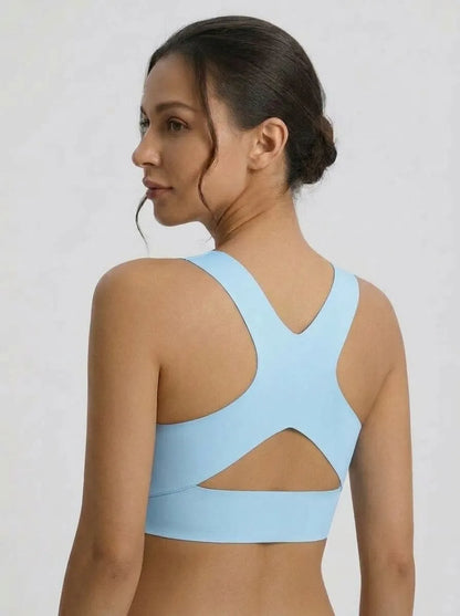Women's Front Closure Lace Support Bra | Sky