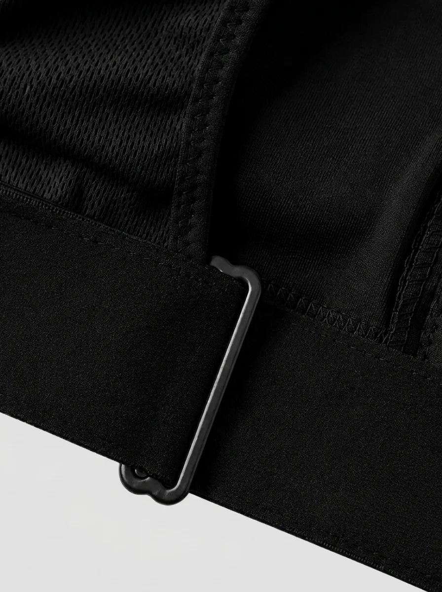 Front Zip High-Support Casual Sports & Gym Bra - Black