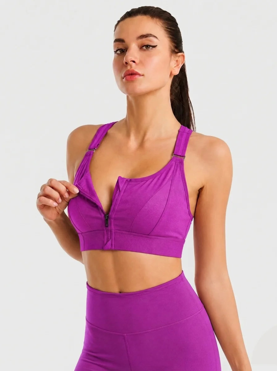 Front Zip High-Support Casual Sports & Gym Bra