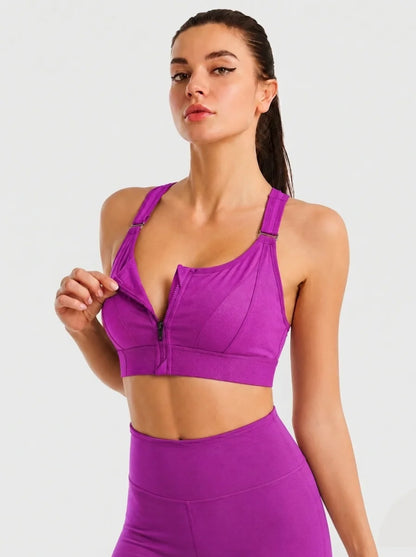 Front Zip High-Support Casual Sports & Gym Bra
