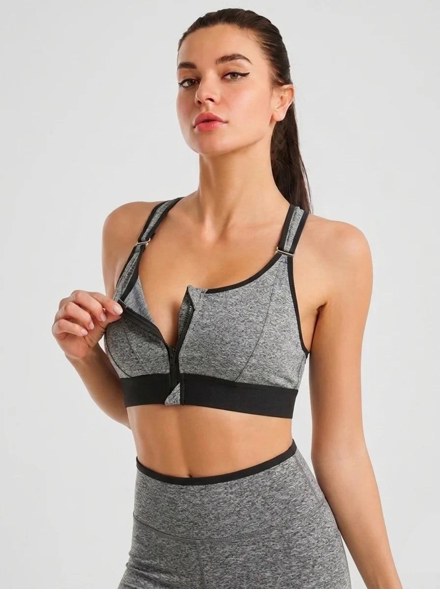 Front Zip High-Support Casual Sports & Gym Bra