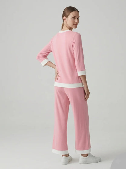 Premium Cotton Jersey PJ Set for Women – Pink