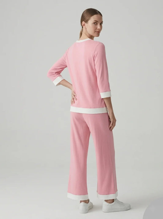 Premium Cotton Jersey PJ Set for Women – Pink
