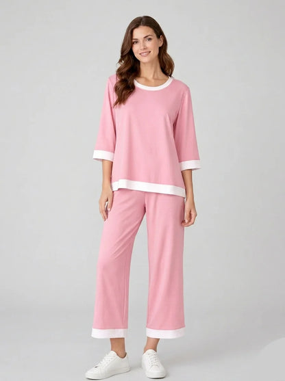 Premium Cotton Jersey PJ Set for Women – Pink