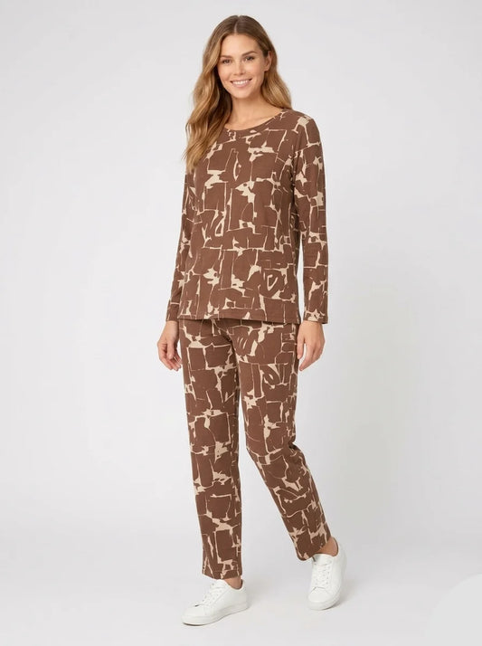 Print Blended PJ Set for Women – Nightwear