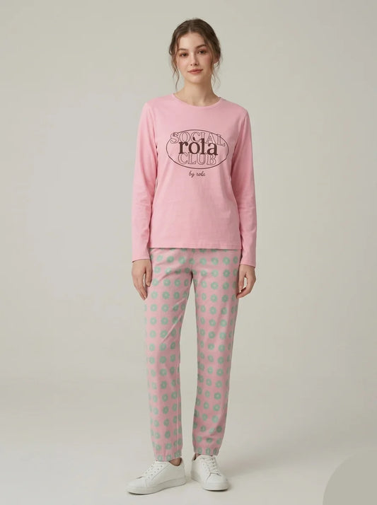 Print Blended PJ Set for Women – Soft Full Sleeve Nightwear