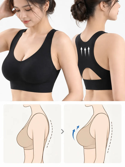 Posture Corrector Bra – Seamless Wire-Free Back Support | Black