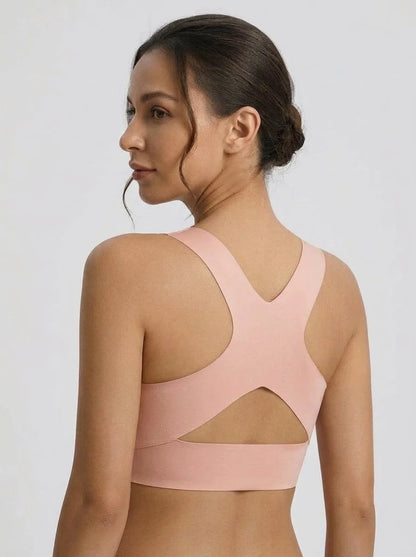 Women's Front Closure Lace Support Bra | Pink